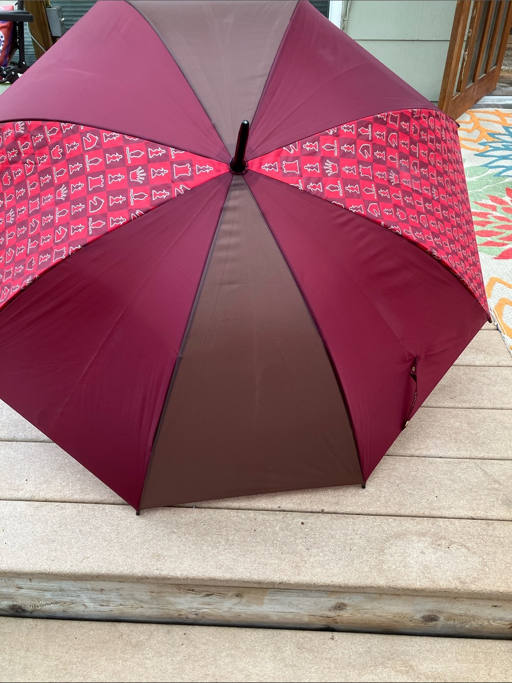 Vintage 1990’s Aramis Chess Themed Red Umbrella